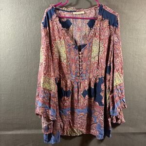 a beautiful soul women peasant top a 1X boho flutter fairy cottagecore hippie